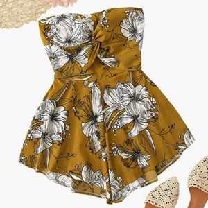 Yellow floral romper